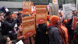 Junior Doctors attend rally in Birmingham News Clip