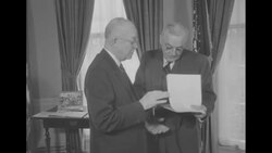 Pres. Dwight Eisenhower and John Foster Dulles at the White House News Clip