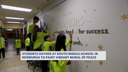 Hudson Valley students paint mural for peace at Newburgh’s South Middle School News Clip