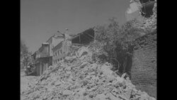 Scenes of destruction after earthquakes in Greece; victims; soldiers help clean up; King Paul and Crown Prince News Clip