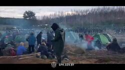 Hundreds of migrants mass in Belarus at Polish border News Clip