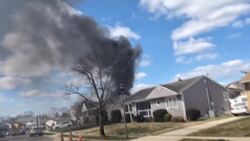 Franklin Square garage destroyed in fire, fireworks inside damage neighboring home News Clip
