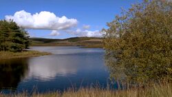 Scottish loch used as a reservoir Stock Footage