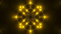 Beautiful abstract kaleidoscope - fractal golden light Stock Footage