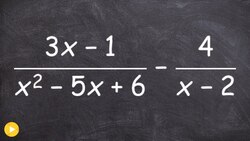 Subtract rational expressions then find the excluded values Instructional Video