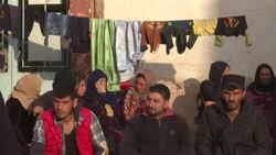 CLEAN : Displaced couple from Syria's embattled Ras al-Ain wed at shelter News Clip