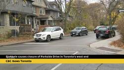 Sinkhole causes closure of Parkside Drive in Toronto's west end News Clip