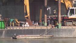 Preparations for crane to lift Danube tourist boat News Clip