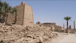 Egypt, Luxor - Karnak Temple - Temple of Khonsu Stock Footage