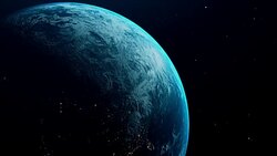 Cinematic Blue Earth View From Space Stock Footage