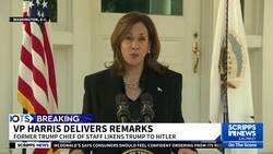 Harris reacts to reports of Trump speaking positively of Hitler News Clip
