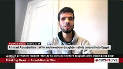 'The dream is becoming real:' Father of newborn baby reacts after family safely crosses into Egypt News Clip