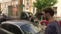 campaign group Led by Donkeys outside Mr Cummings’ home News Clip