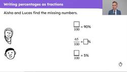 Explain how to convert percentages to decimals and fractions with a denominator of 100 Instructional Video