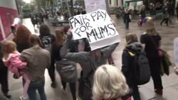 March of the Mummies: Parents who say they are forced out of work by extortionate childcare costs take to the street News Clip