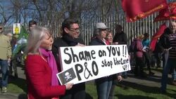 Protests at Port of Liverpool at P&O sackings News Clip