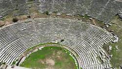 Aerial View of The Ancient City Nysa Stock Footage