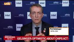Intel CEO Gelsinger on 'Massive' New Hub, Chip Shortage News Clip