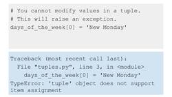 Python 3 for Beginners: Python Tuples - Immutable Lists Instructional Video
