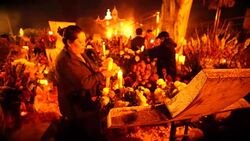 Cementery at San Andres Mixquic Stock Footage