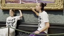 Just Stop Oil protesters glue themselves to painting in National Gallery News Clip