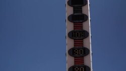 CLEAN : In California, tallest thermometer in the world shows 108°F News Clip