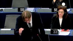 Eurosceptic MEP makes obscene gesture in parliament News Clip