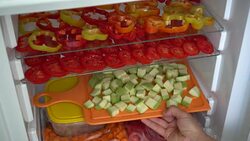 Freezing fresh vegetables at home Stock Footage
