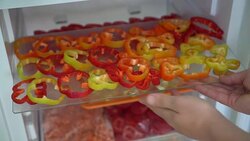 Freezing bell peppers Stock Footage