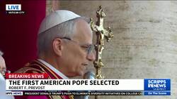 Pope Leo XIV emerges at St. Peter's Basilica News Clip
