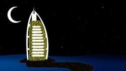 Islamic Ramadan Eid Neon Background Stock Footage