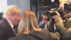 Boris Johnson arrives at Conservative Party conference Stock Footage