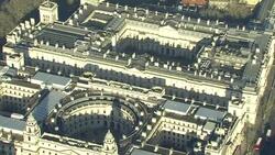 AERIAL SHOTS - Government Offices, Treasury and Foreign Office in London News Clip