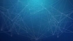 Abstract Blue connecting innovation dots and line communication concept. cloud computing, neural network ,molecule DNA, Medical, lobal International Connectivity loop Background. Stock Footage