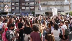 CLEAN : Argentinian protesters march against offshore drilling project near Mar del Plata News Clip