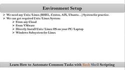 Bash Shell Scripting- Environmental Set up to practice Bash shell scripting Instructional Video