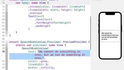 SwiftUI iOS 16 Crash Course - Emoji Quote App in SwiftUI - Adding Text to the Speech Bubble View Instructional Video
