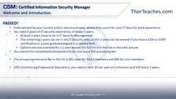 CISM Certification Domain 1: Information Security Governance Video Boot Camp 2019 - Life after passing the CISM certification and being endorsed Instructional Video