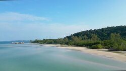 Sihanoukville Port to Koh Rong: Drone Tour of Cambodia's Coastal Gem Stock Footage