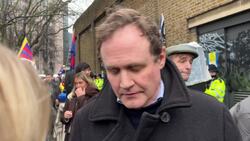 Former minister joins protesters outside proposed site Chinese Embassy redevelopment News Clip