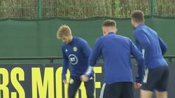 Andrew Robertson, Ryan Fraser & Grant Hanley training with the Scotland National team News Clip