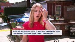 Unoccupied school bus goes up in flames; building officials find illegally occupied garage next door Instructional Video