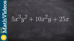 Factoring three terms with distributive property Instructional Video