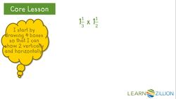 Multiplying Mixed Numbers with Visual Representations Instructional Video