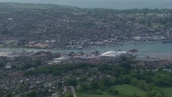 Aerial view of coastline of Isle of Wight News Clip