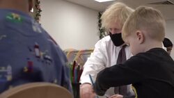 Boris Johnson doing watercolours with children in a day nursery News Clip