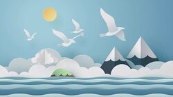 Paper art of seagull Stock Footage