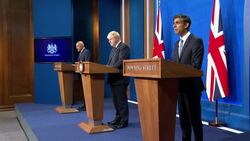 UK: British Secretary of State for Health and Social Care Sajid Javid statement at the press conference on health and the future of social care. News Clip