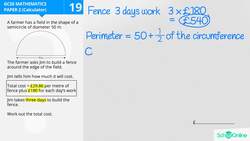 GCSE Secondary Maths Age 13-17 - Shapes & Area: Perimeter and Area - Circles - Explained Instructional Video