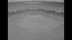 Jackie Robinson hits home run in first game of the 1952 World Series at Ebbets Field News Clip